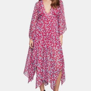 BCBG Chiffon Float Midi Dress NWT